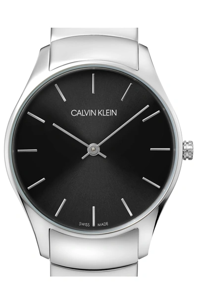 Shop Calvin Klein Classic Too Bracelet Watch, 32mm In Silver/ Black/ Silver