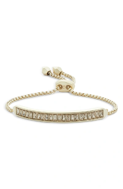 Shop Kendra Scott Jack Slider Bracelet In Smoky Crystal/ Gold