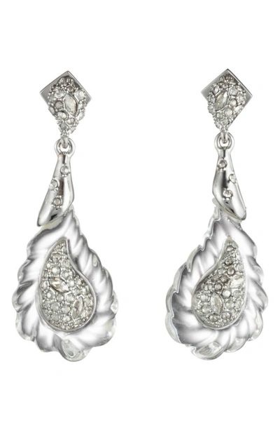 Shop Alexis Bittar Crystal Encrusted Paisley Earrings In Silver