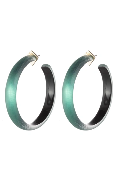 Shop Alexis Bittar Large Lucite Hoop Earrings In Black Forest