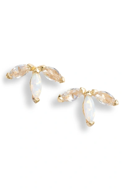Shop Gorjana Perry Stud Earrings In Gold/ Opalite
