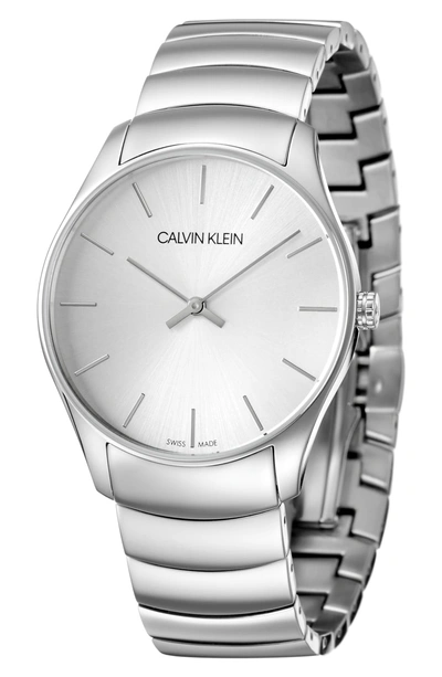 Shop Calvin Klein Classic Too Bracelet Watch, 38mm In Silver