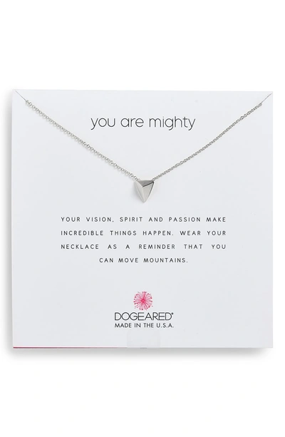 Shop Dogeared You Are Mighty Pyramid Pendant Necklace In Silver
