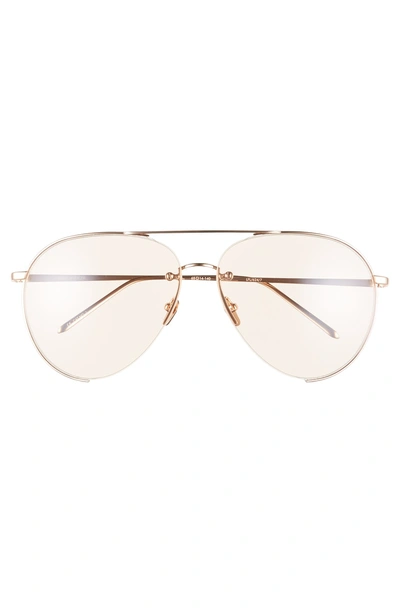 Shop Linda Farrow 65mm Oversize Aviator Sunglasses - Rose Gold/ Peach