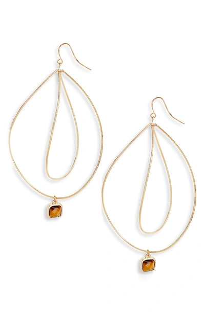 Shop Elise M Viola Wave Crystal Drop Earrings In Gold/ Tigers Eye