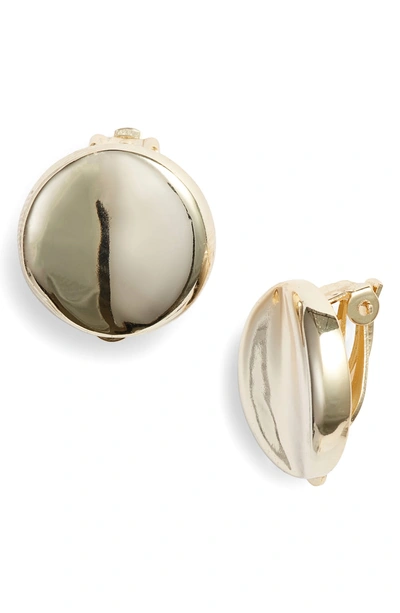 Shop Argento Vivo Button Earrings In Gold