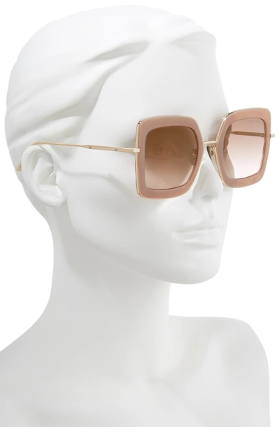 Shop Bottega Veneta 51mm Gradient Square Sunglasses In Gold/ Brown