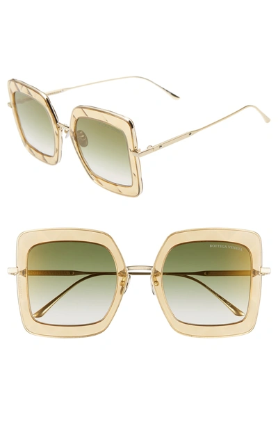 Shop Bottega Veneta 51mm Gradient Square Sunglasses In Gold/ Yellow