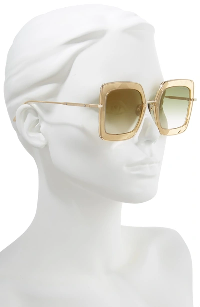 Shop Bottega Veneta 51mm Gradient Square Sunglasses In Gold/ Yellow