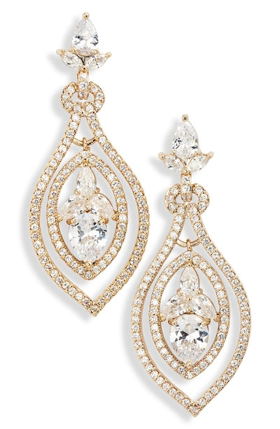 Shop Jenny Packham Orbital Crystal Drop Earrings In Crystal/ Gold