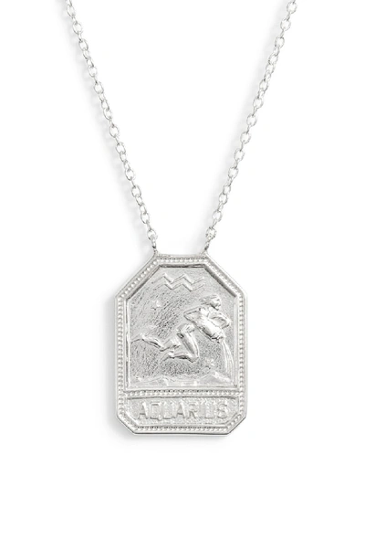 Shop Jennifer Zeuner Jewelry Kiana Zodiac Pendant Necklace In Aquarius-silver
