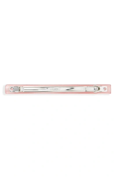 Shop France Luxe Long Grooved Skinny Barrette In Light Pink