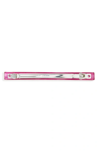 Shop France Luxe Long Grooved Skinny Barrette In Fuchsia