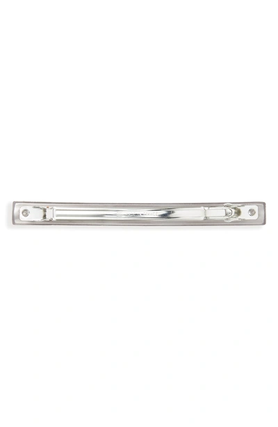 Shop France Luxe Long Grooved Skinny Barrette In Silver