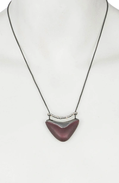 Shop Alexis Bittar Crystal Encrusted Bar & Shield Pendant Necklace In Red Heather