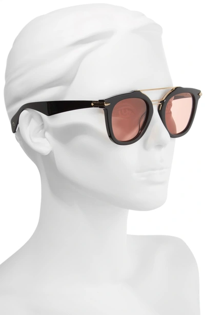 Shop Rag & Bone 50mm Round Aviator Sunglasses - Black/ Gold/ Bronze