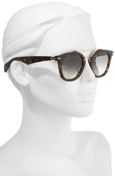 Shop Rag & Bone 50mm Round Aviator Sunglasses - Dark Havana