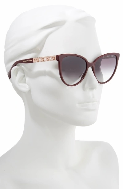 Shop Marc Jacobs 57mm Gradient Cat Eye Sunglasses - Opal/ Burgundy
