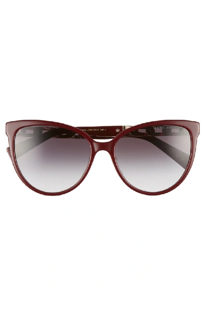 Shop Marc Jacobs 57mm Gradient Cat Eye Sunglasses - Opal/ Burgundy