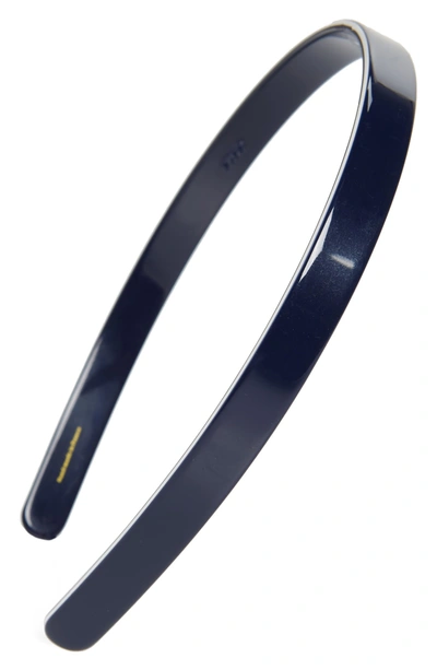 Shop France Luxe Adela Skinny Headband In Navy Prep