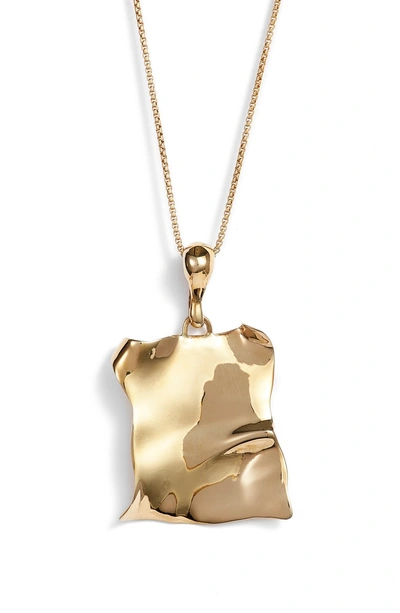 Shop Faris Tag Pendant Necklace In Bronze