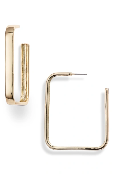 Shop Shashi Rectangle Hoop Earrings In Gold