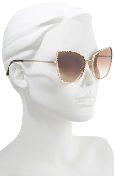 Shop Dolce & Gabbana Sacred Heart 61mm Gradient Cat Eye Sunglasses In Gold Gradient