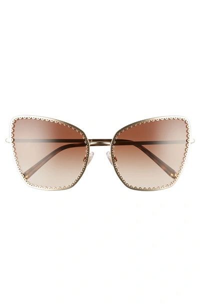 Shop Dolce & Gabbana Sacred Heart 61mm Gradient Cat Eye Sunglasses In Gold Gradient