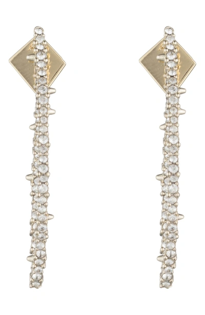 Shop Alexis Bittar Crystal Encrusted Abstract Thorn Drop Earrings In Crystal/ Gold