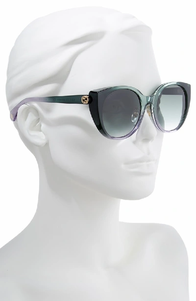 Shop Gucci 54mm Cat Eye Sunglasses - Sage/ Lilac/ Green Gradient