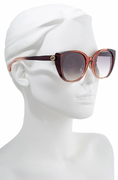 Shop Gucci 54mm Cat Eye Sunglasses - Rust/ Nude/ Grey Gradient