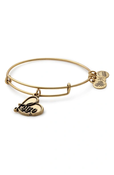 Shop Alex And Ani Love Expandable Charm Bracelet In Gold