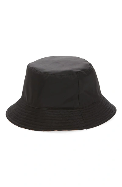 Shop Steve Madden Leopard Spot Reversible Bucket Hat - Beige In Tan