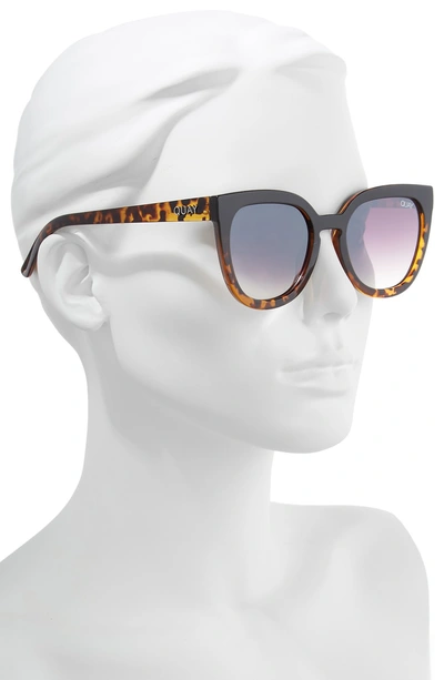 Shop Quay Noosa 50mm Square Sunglasses In Black To Tort / Brown Fade