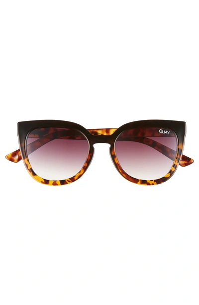 Shop Quay Noosa 50mm Square Sunglasses In Black To Tort / Brown Fade