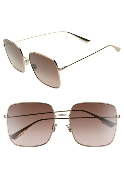 Shop Dior Stellaire 59mm Square Sunglasses In Champagne