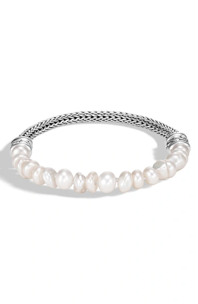 Shop John Hardy Classic Chain & Pearl Bracelet In Silver/ Pearl