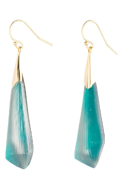 Shop Alexis Bittar Faceted Wire Earrings In Lake Blue