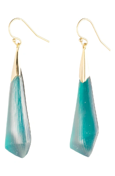 Shop Alexis Bittar Faceted Wire Earrings In Lake Blue