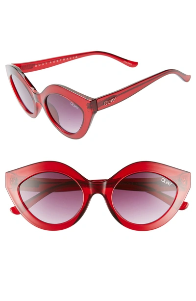 Shop Quay Goodnight Kiss Cat Eye Sunglasses In Red / Purple Fade