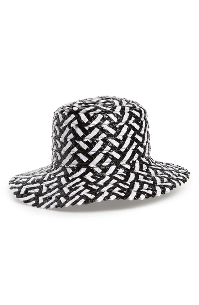 Shop Eugenia Kim Stevie Straw Hat - White In White/ Black