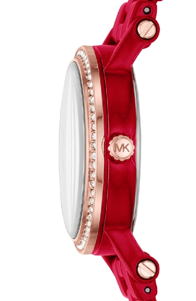 Shop Michael Kors Petite Norie Bracelet Watch, 28mm In Red