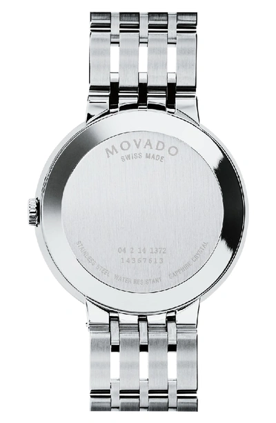 Shop Movado Esperanza Diamond Bezel Bracelet Watch, 39mm In Silver/ Black/ Silver