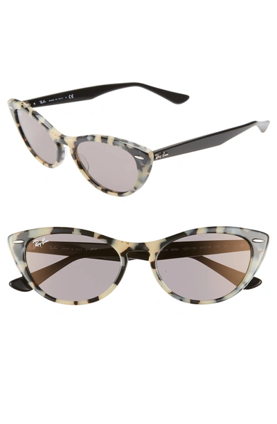 Shop Ray Ban Nina 54mm Cat Eye Sunglasses - Beige Havana/ Grey Solid
