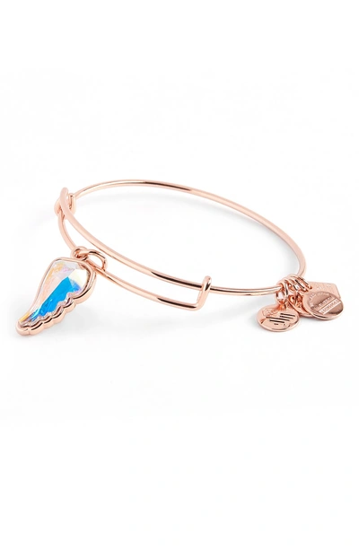 Shop Alex And Ani Charity By Design Wing Expandable Wire Bangle In Rose Gold