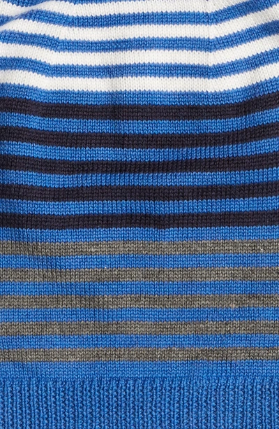 Shop Eileen Fisher Stripe Wool Beanie - Blue In Midnight