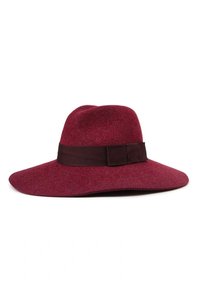 Shop Brixton 'piper' Floppy Wool Hat - Red In Heather Wine