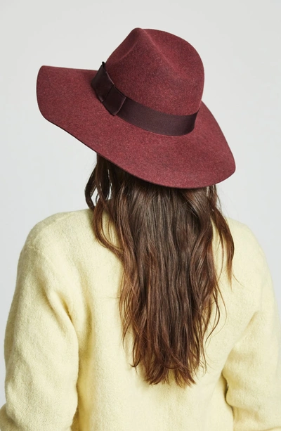 Shop Brixton 'piper' Floppy Wool Hat - Red In Heather Wine