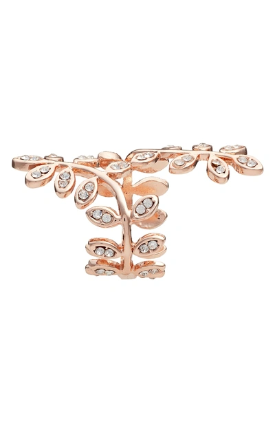 Shop Lisa Freede Adjustable Crystal Vine Ring In Rose Gold
