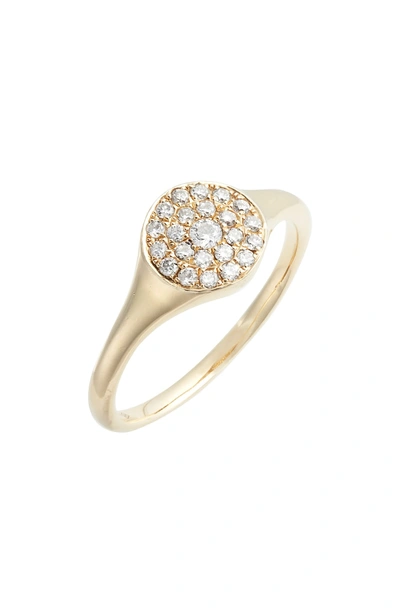 Shop Loren Stewart Diamond Signet Ring In Yellow Gold